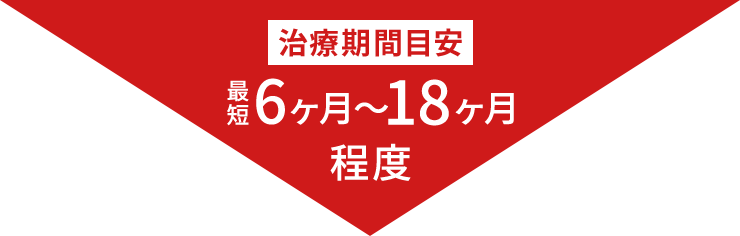 治療期間目安6ヶ月～18ヶ月