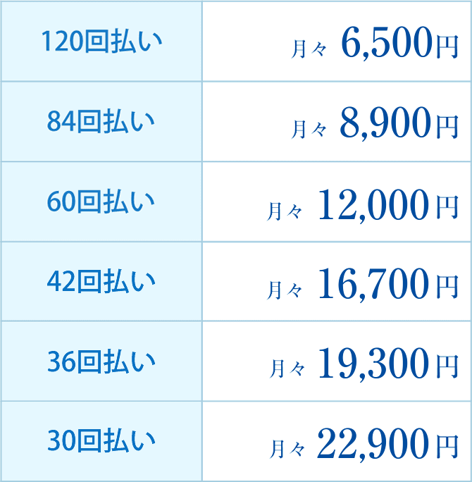 分割による費用のお支払い例